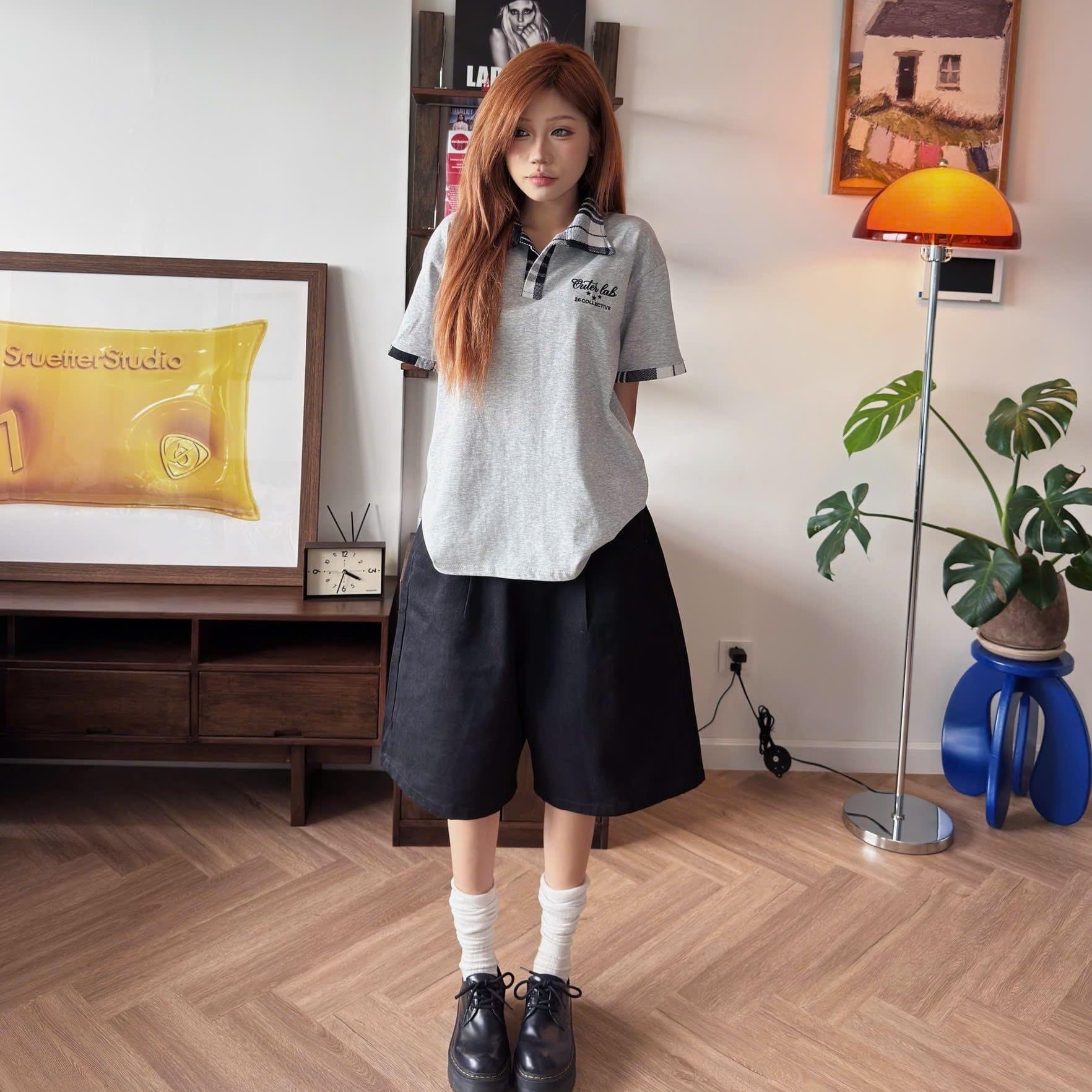  Áo Polo Cổ Caro Outerity Outer Lab Form Semi-Boxy 