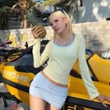  Áo Thun Nữ Dài Tay Ôm Body Phối Bra Outerity VITC Borib Cotton 