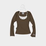  Áo Thun Nữ Dài Tay Ôm Body Phối Bra Outerity VITC Borib Cotton 