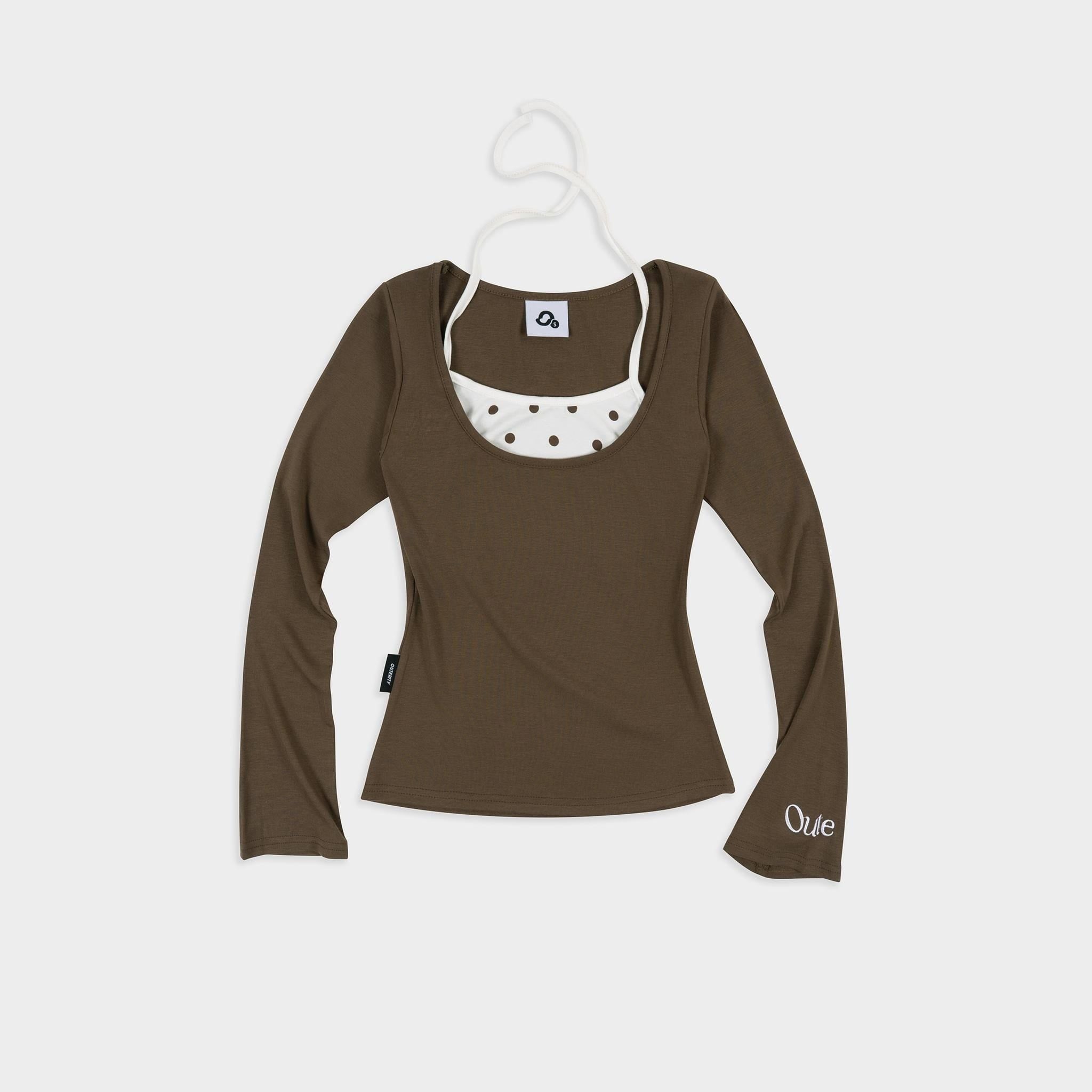  Áo Thun Nữ Dài Tay Ôm Body Phối Bra Outerity VITC Borib Cotton 