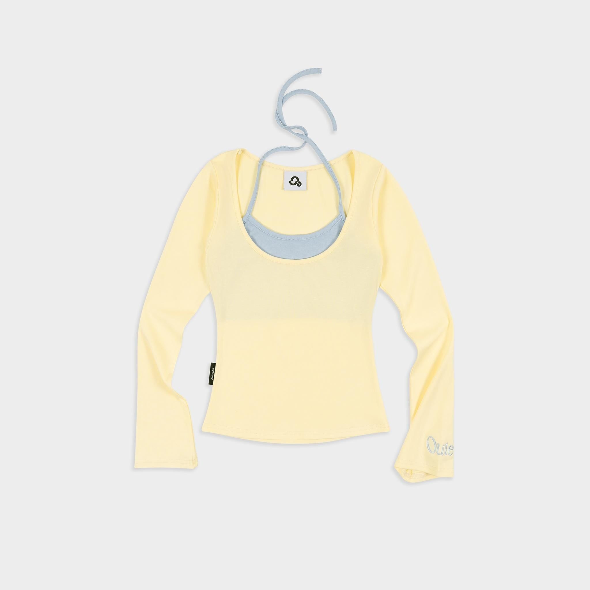  Áo Thun Nữ Dài Tay Ôm Body Phối Bra Outerity VITC Borib Cotton 