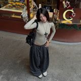  Áo Thun Nữ Dài Tay Ôm Body Outerity Long Slim Tee Basic Cotton Co Giãn Mềm Mịn 