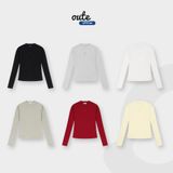  Áo Thun Nữ Dài Tay Ôm Body Outerity Long Slim Tee Basic Cotton Co Giãn Mềm Mịn 