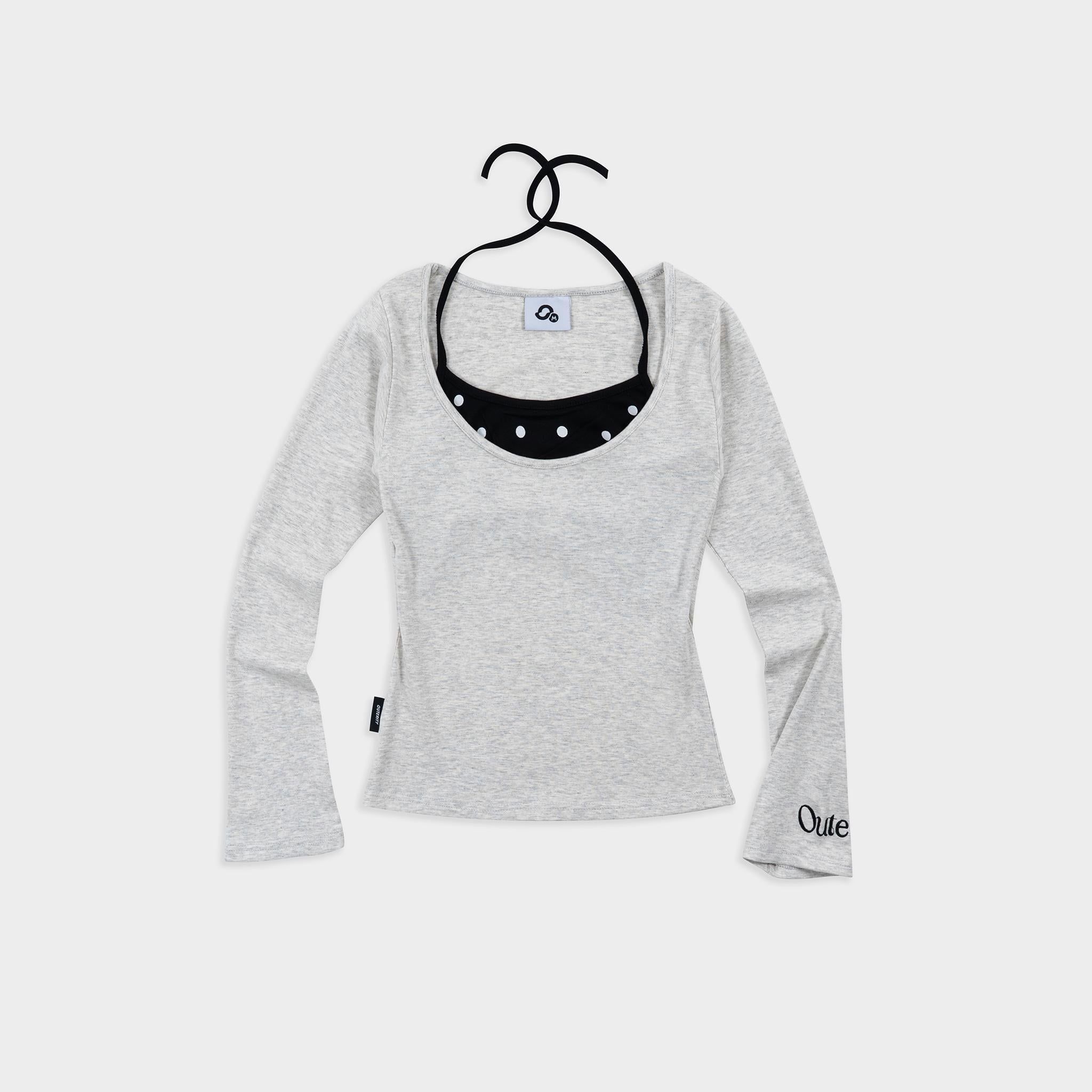  Áo Thun Nữ Dài Tay Ôm Body Phối Bra Outerity VITC Borib Cotton 