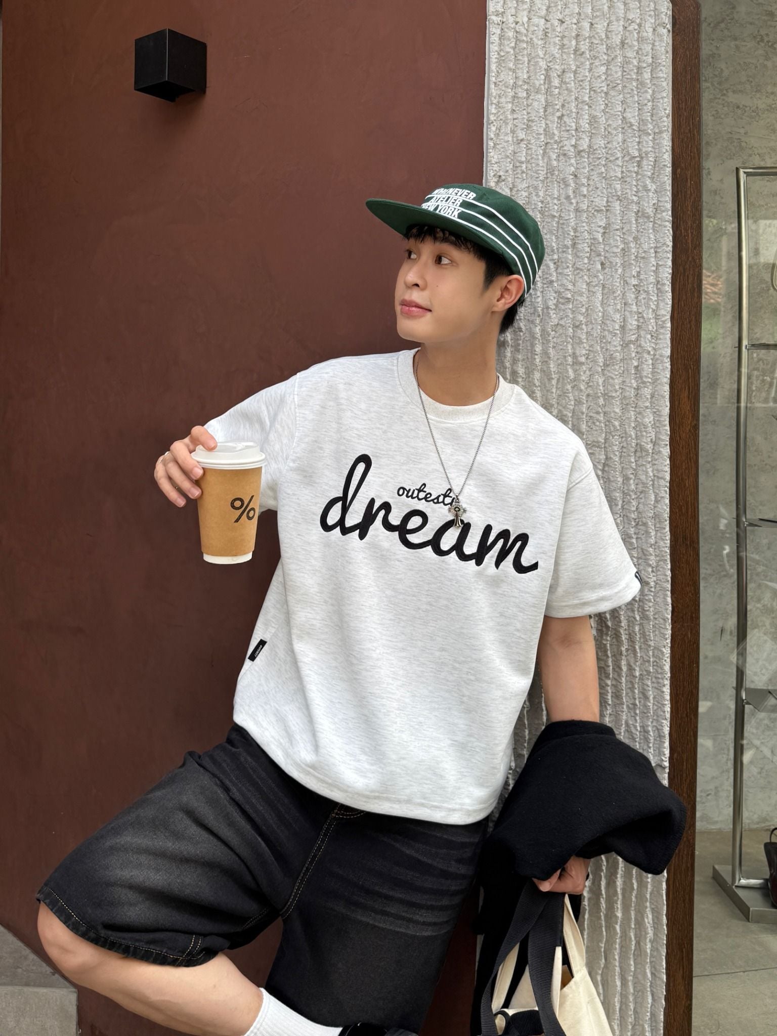  Áo Thun Form Boxy Outerity Dream Nỉ Hai Da 