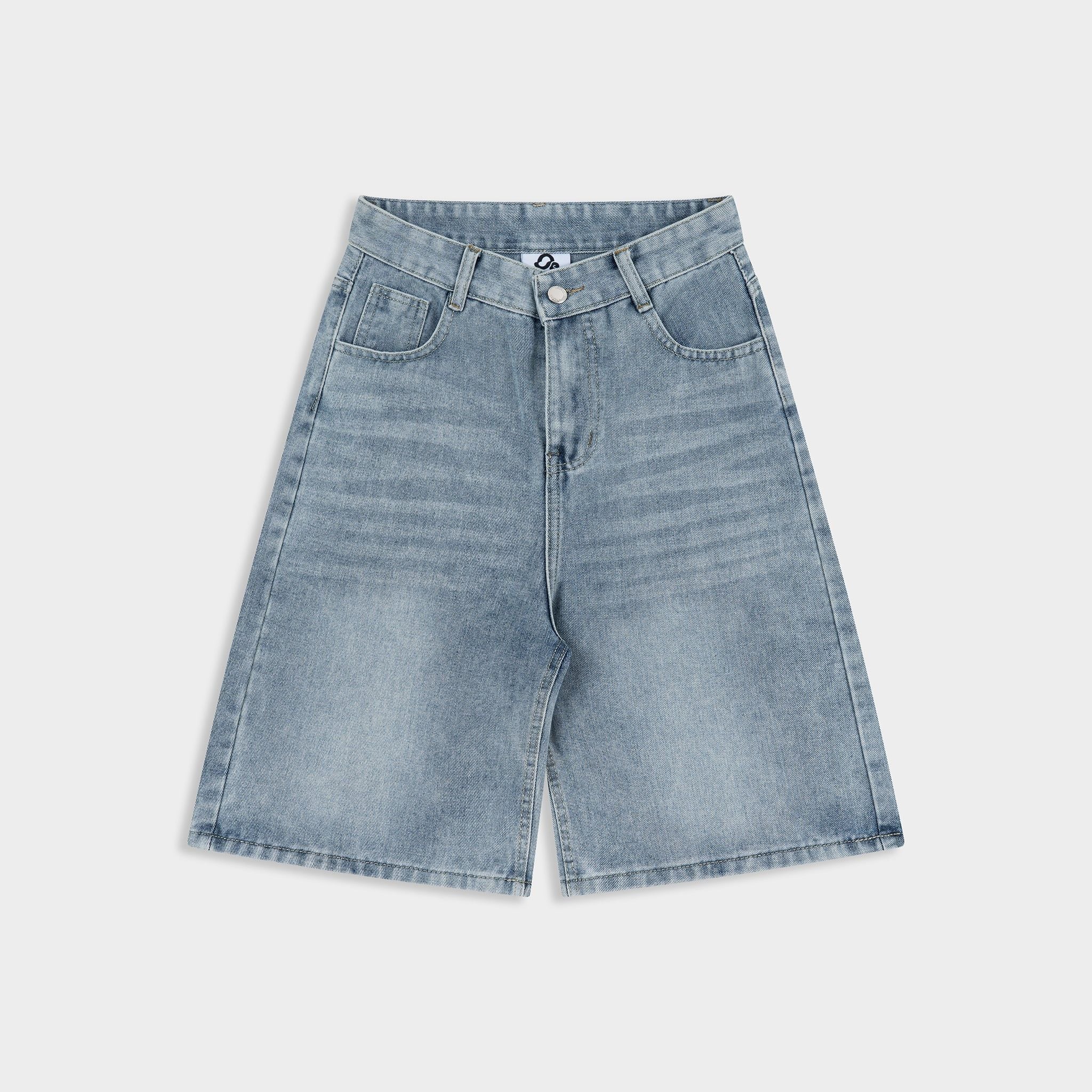  Quần Jean Lửng Outerity Denim Wash Ống Rộng 