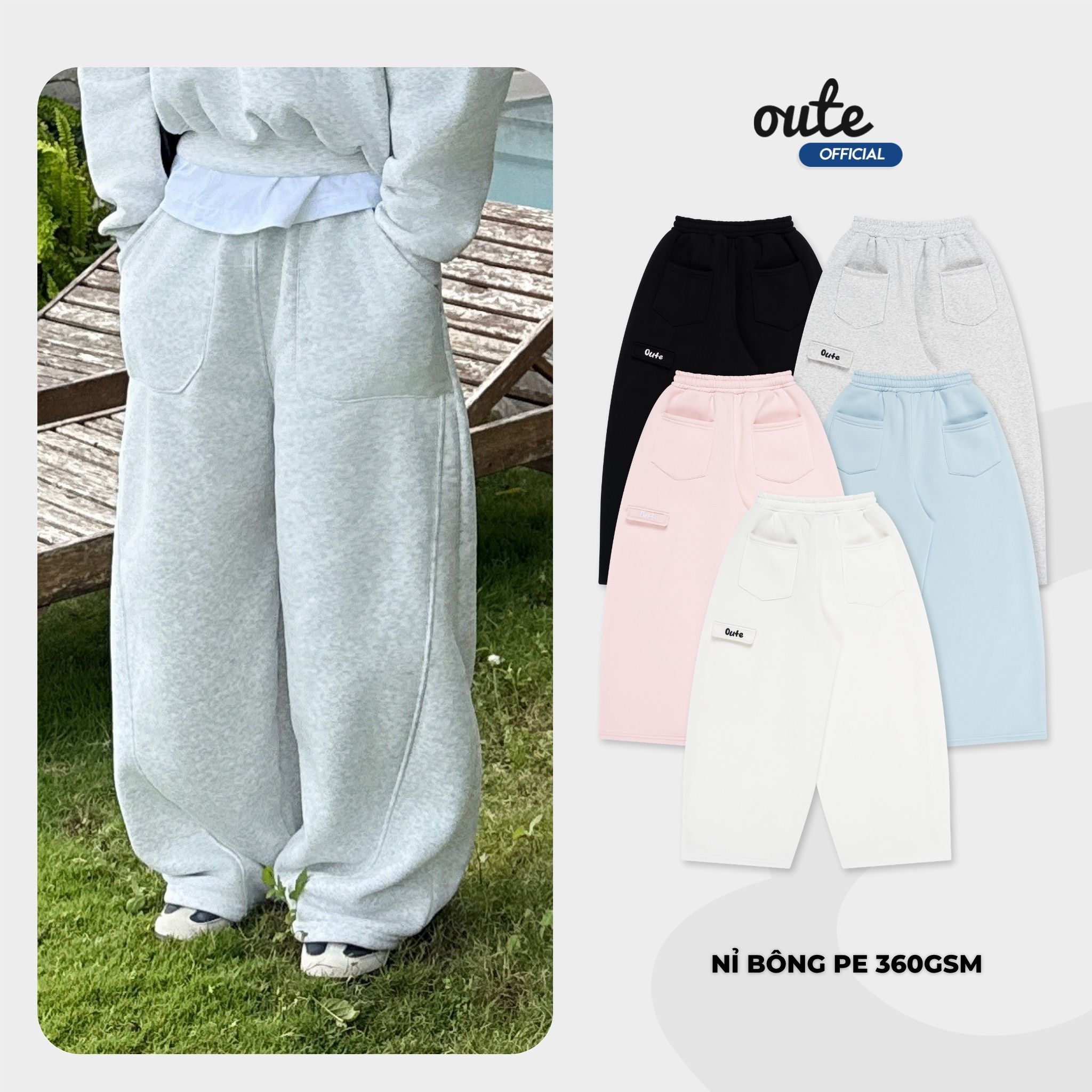  Quần Nỉ Ống Rộng Classic Wide 