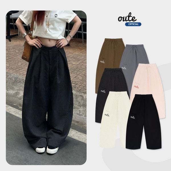  Quần Dài Kẻ Sọc Ống Rộng Outerity Striped 