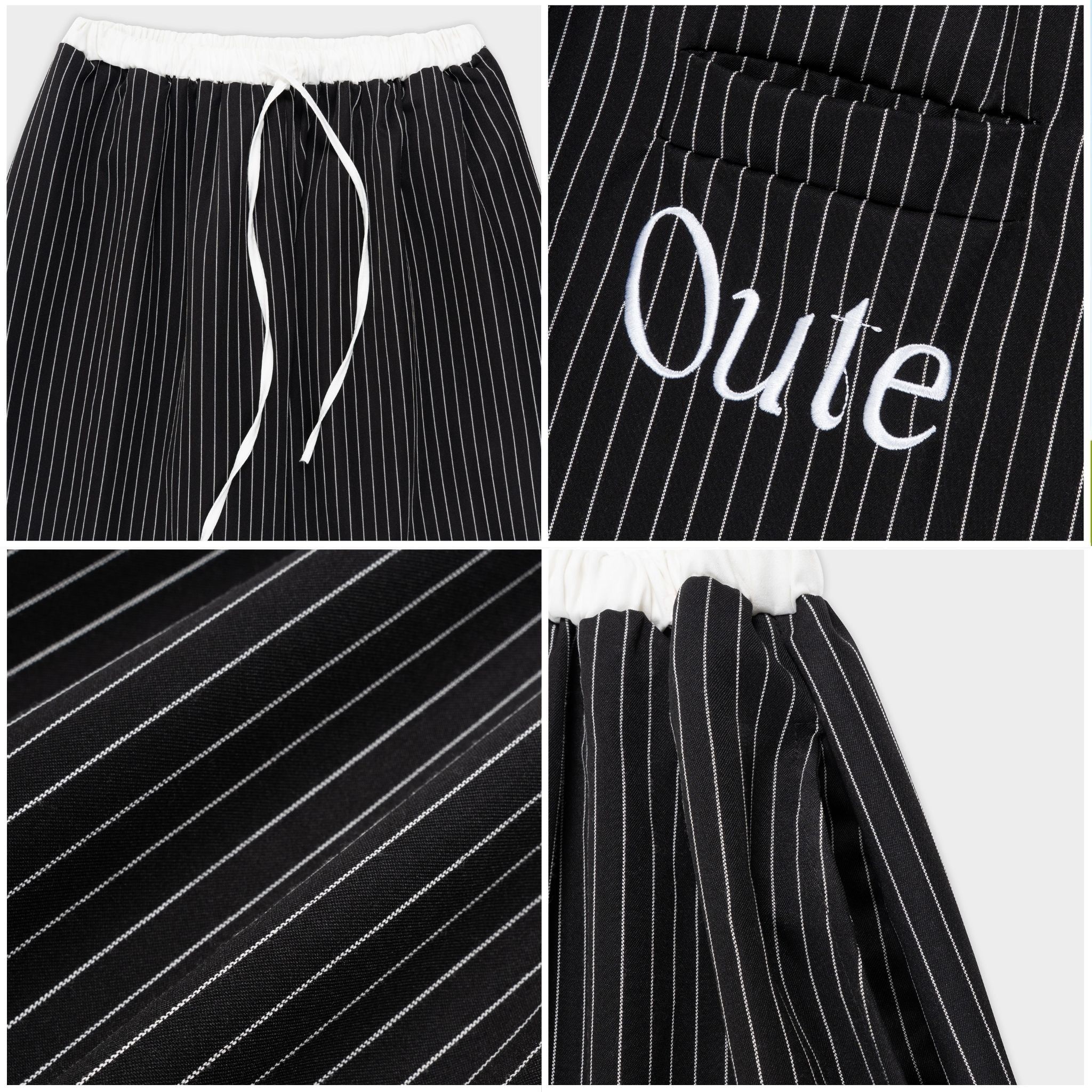  Quần Dài Kẻ Sọc Ống Rộng Phối Lưng Outerity Striped V2 