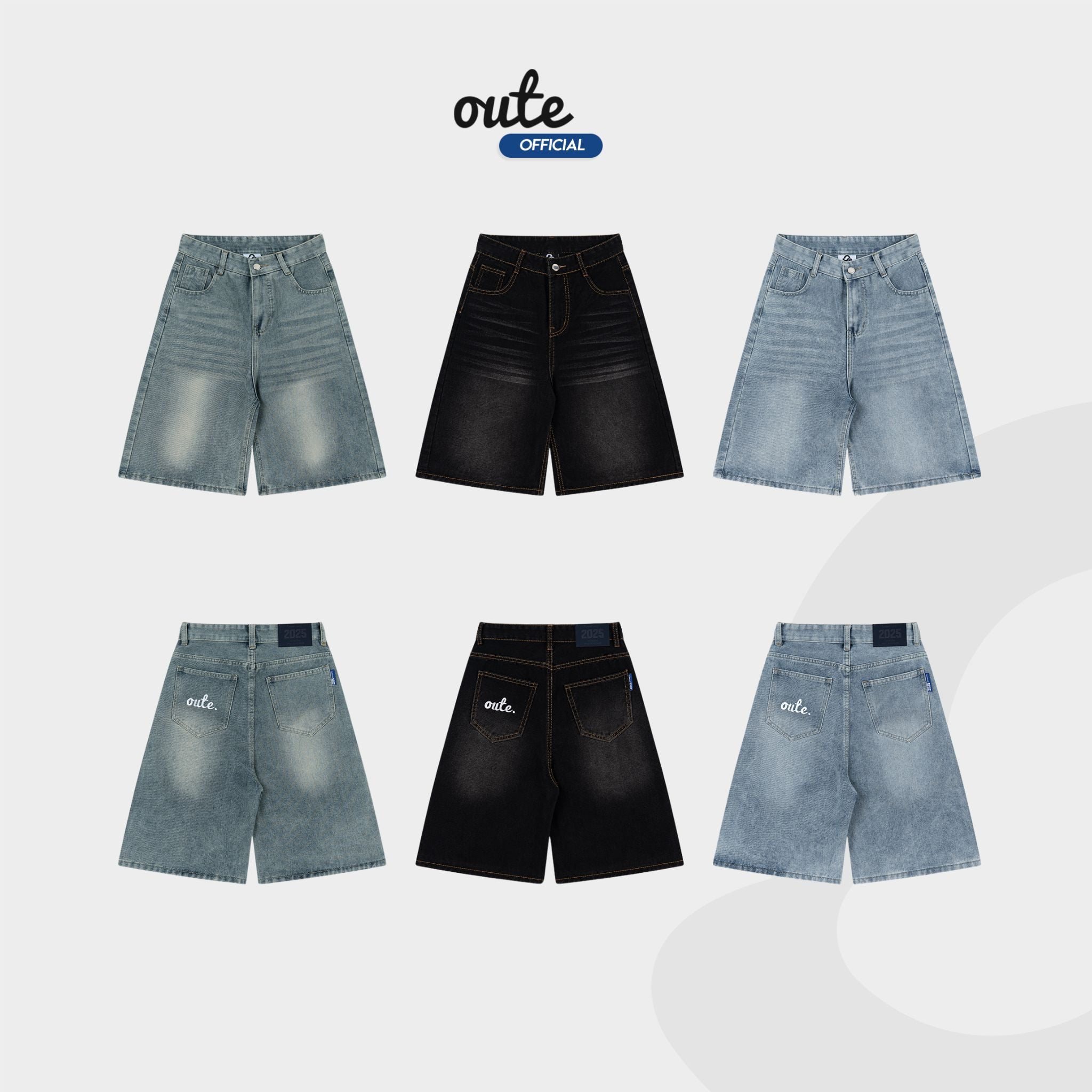  Quần Jean Lửng Outerity Denim Wash Ống Rộng 