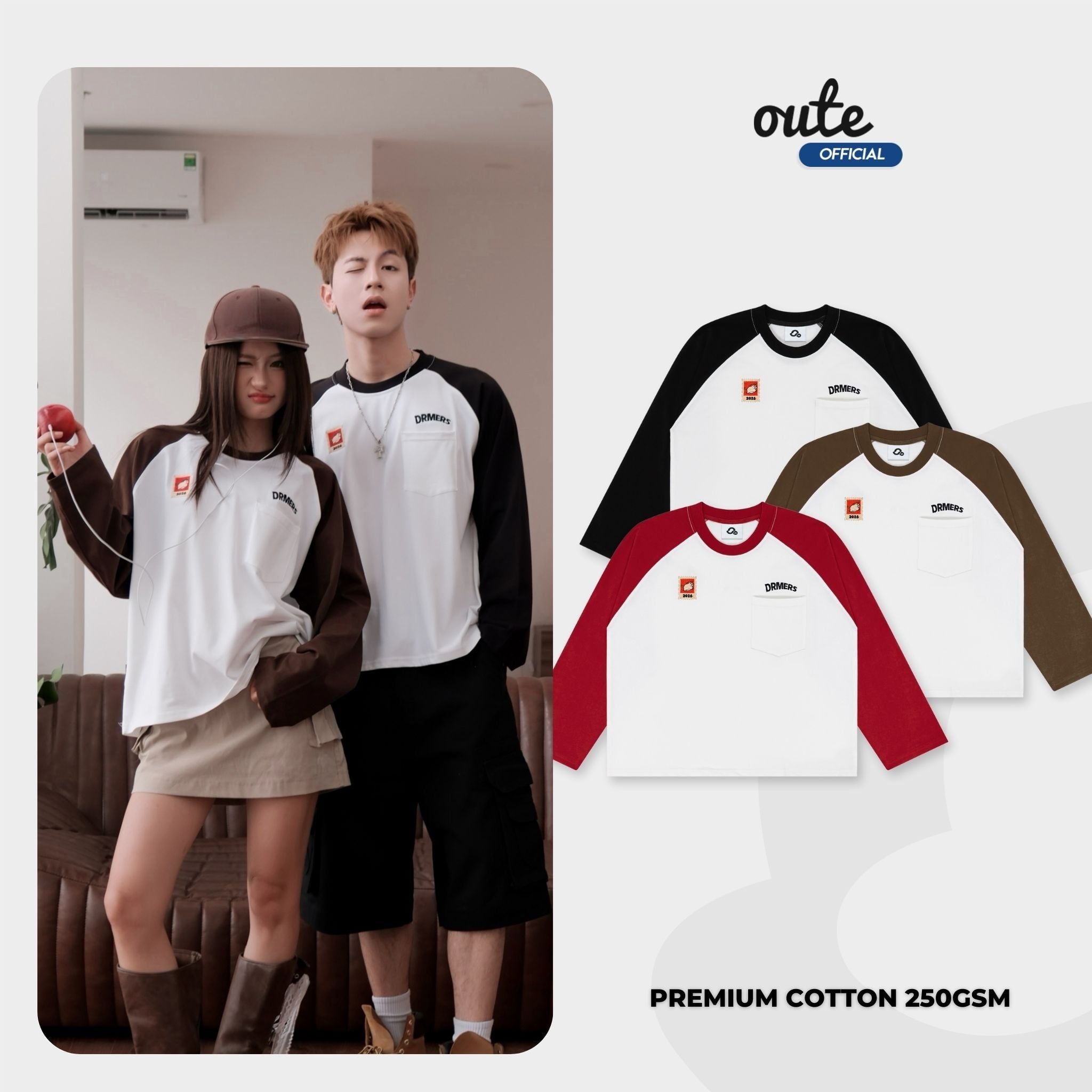  [COLLECTION TẾT] Áo Thun Tay Dài Raglan Outerity Foal 26 Form Boxy Cotton 100% Nam Nữ Unisex / DREAM HORSE COLLECTION 2026 