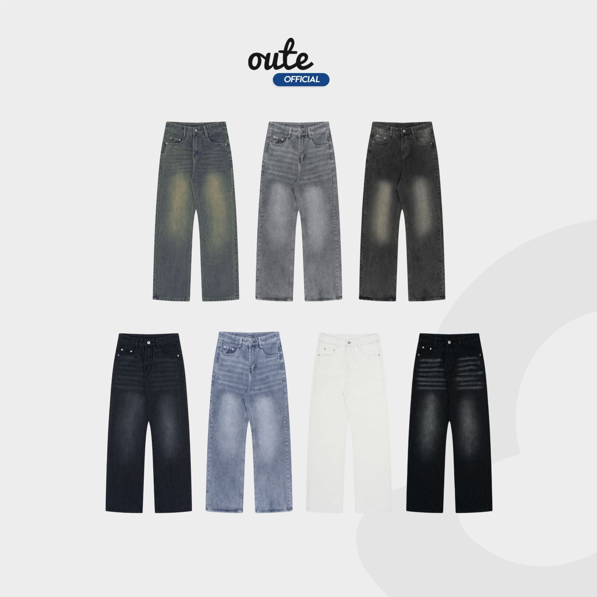  Outerity Jean Wash Ver.2 Cạp Cao Form Unisex 
