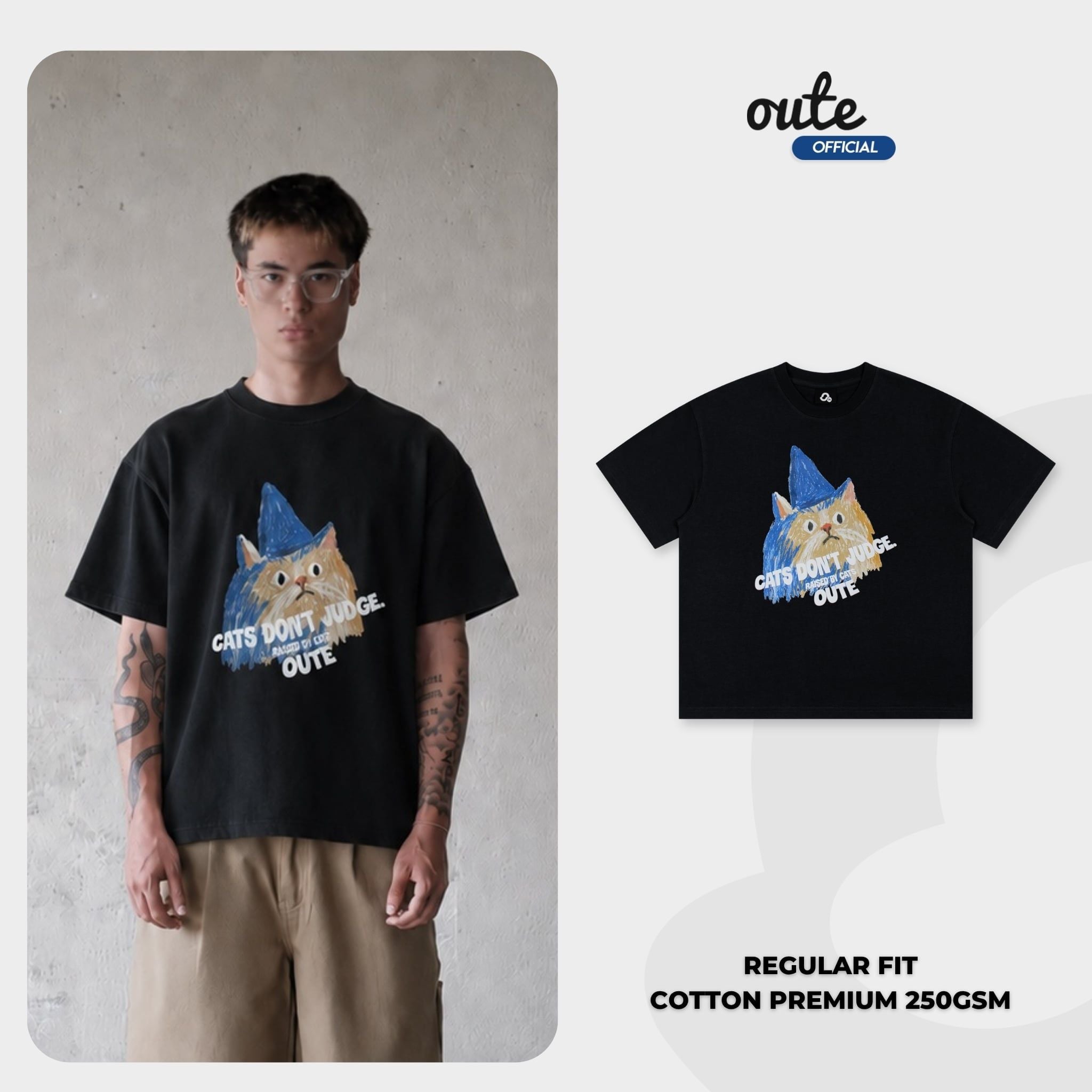  Áo Thun Form Regular Fit Outerity Judge Premium Cotton 250gsm Unisex Nam Nữ Localbrand 