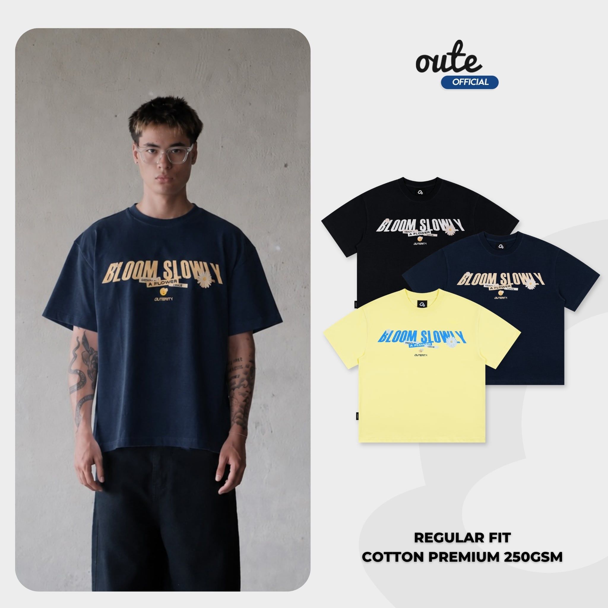  Áo Thun Form Regular Fit Outerity Slowly Premium Cotton 250gsm Unisex Nam Nữ Localbrand 