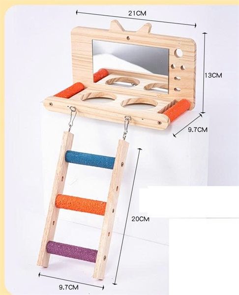  Phụ kiện cho thú cảnh: bộ đồ chơi, đồ trang trí cho chim cảnh, từ mẫu gỗ và kim loại 