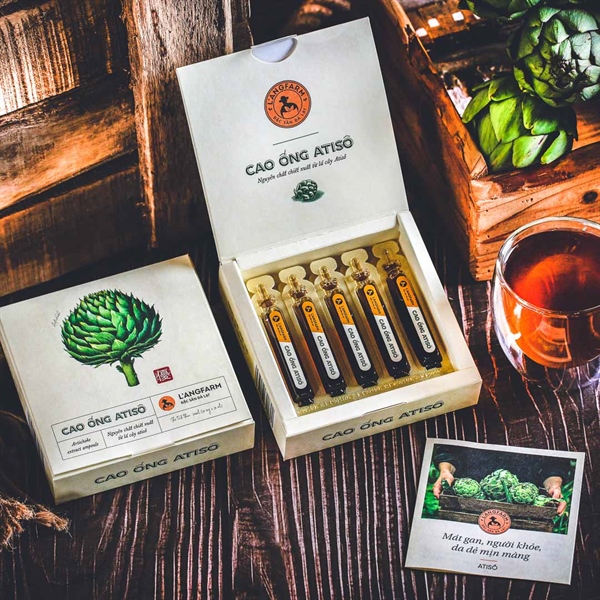 Cao ống atisô, 10 ống, hộp, mẫu antique, L