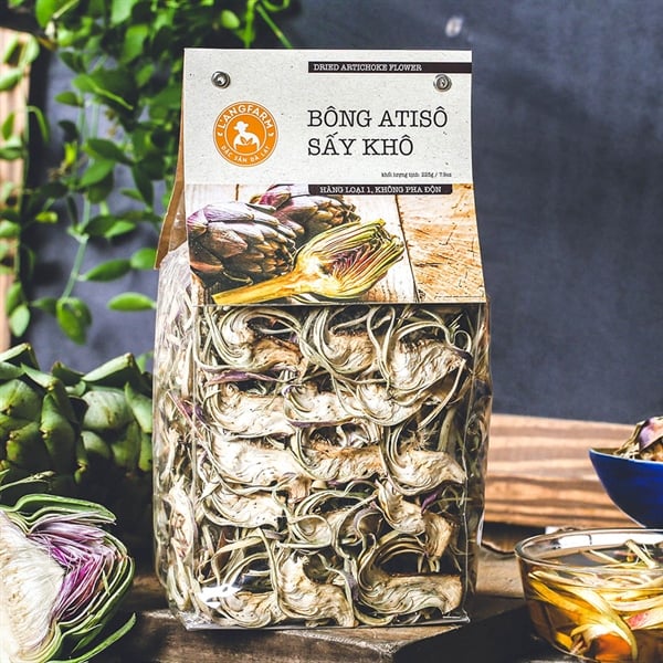 Bông atisô sấy khô, 225g, bịch, mẫu nhãn kẹp, L
