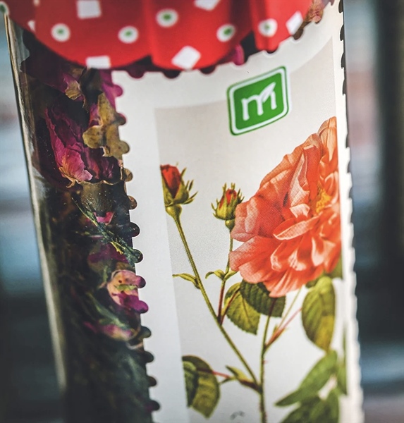 Trà sencha hoa hồng, 86g, hộp, mẫu stamp, Matchi Matcha