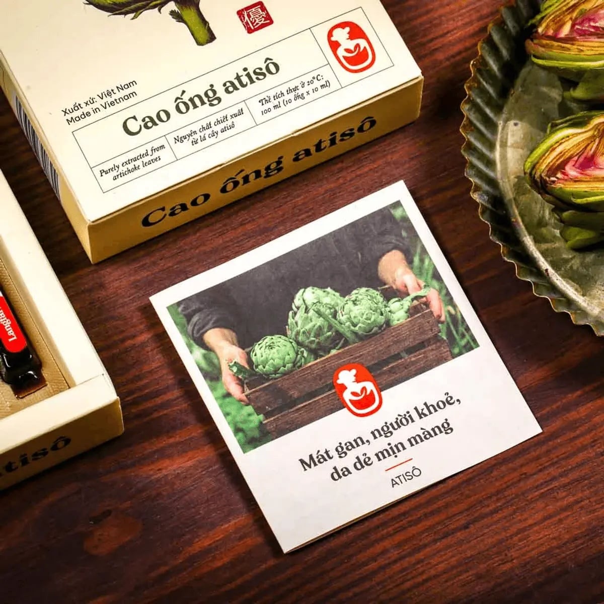 Cao ống atisô, 10 ống, hộp, mẫu antique, L