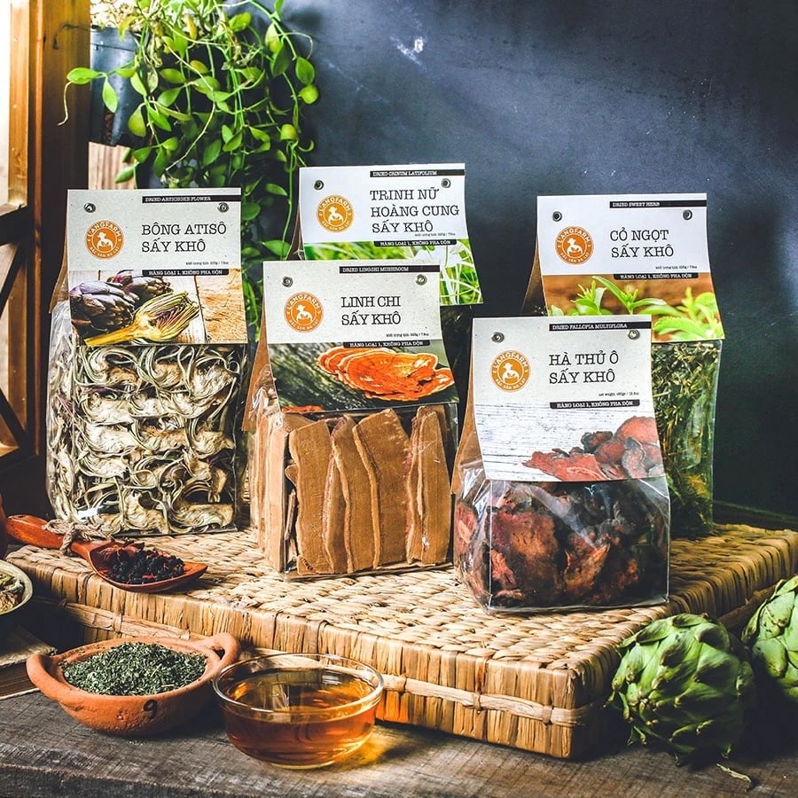 Cỏ ngọt sấy khô, 225g, bịch, mẫu nhãn kẹp, L