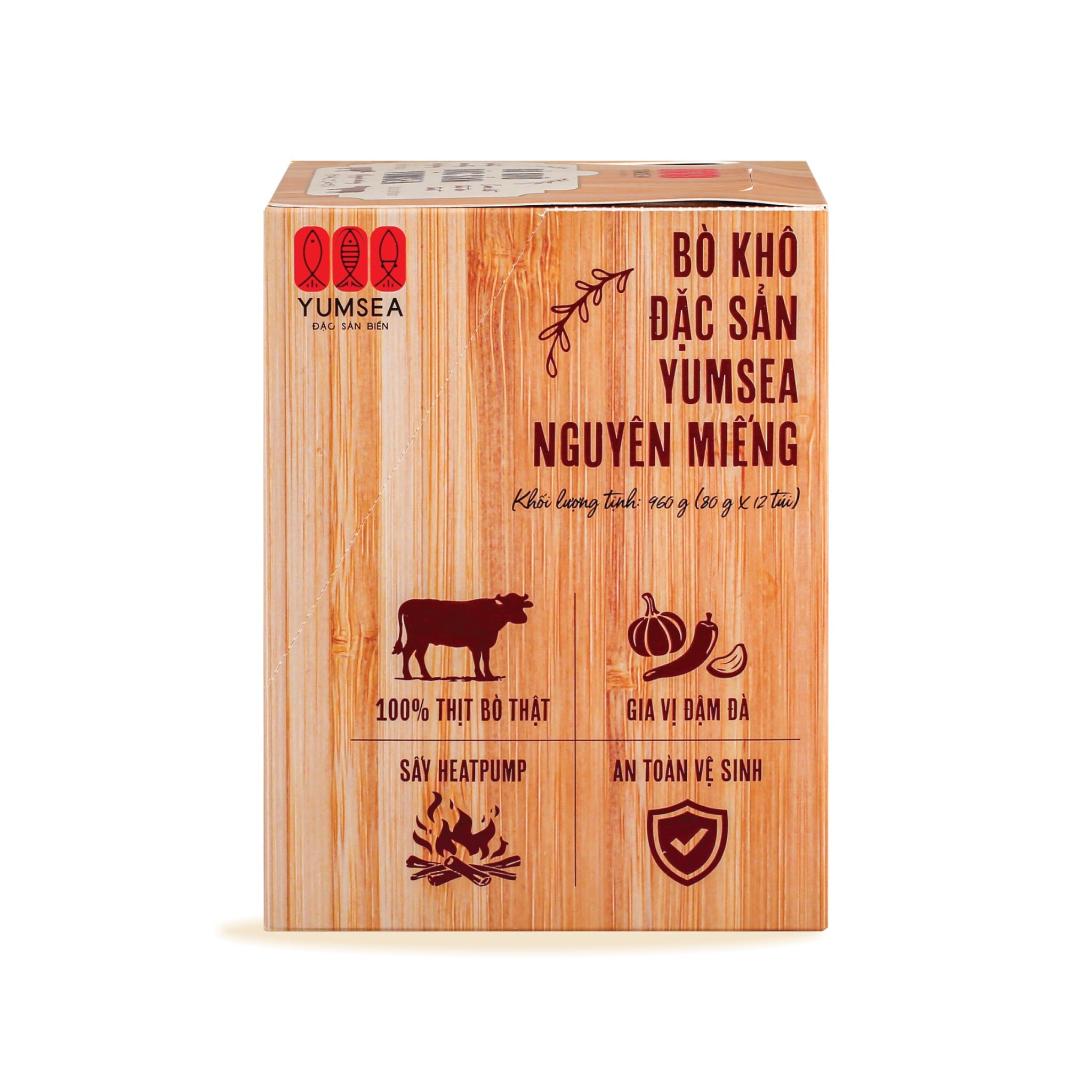 Bò khô đặc sản Yumsea nguyên miếng, 75g, túi, mẫu tegami, Yumsea