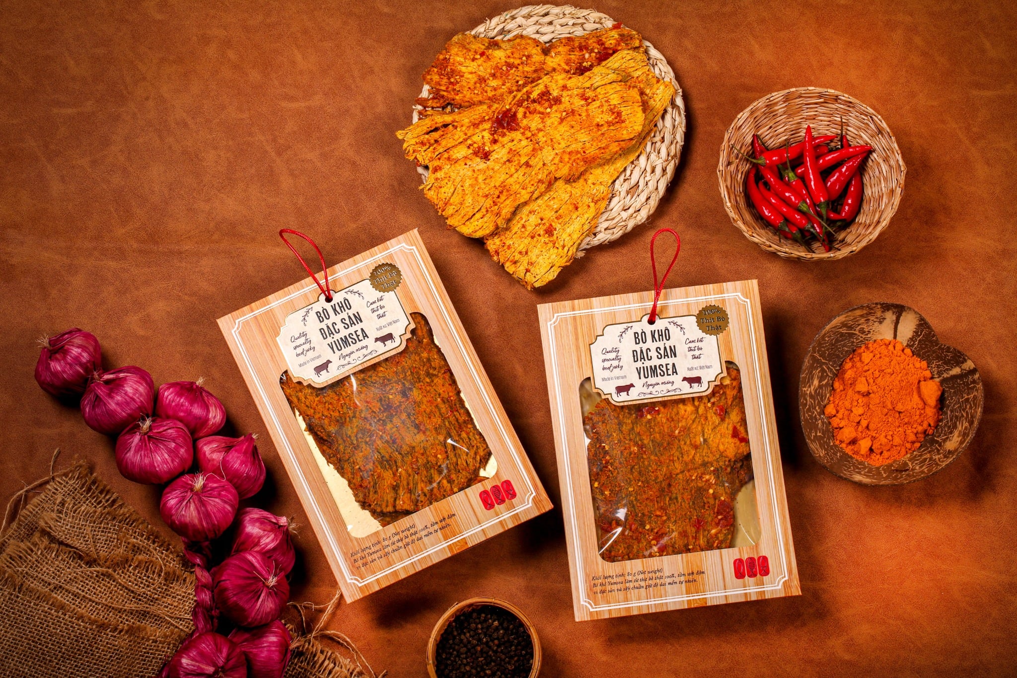 Bò khô đặc sản Yumsea nguyên miếng, 75g, túi, mẫu tegami, Yumsea