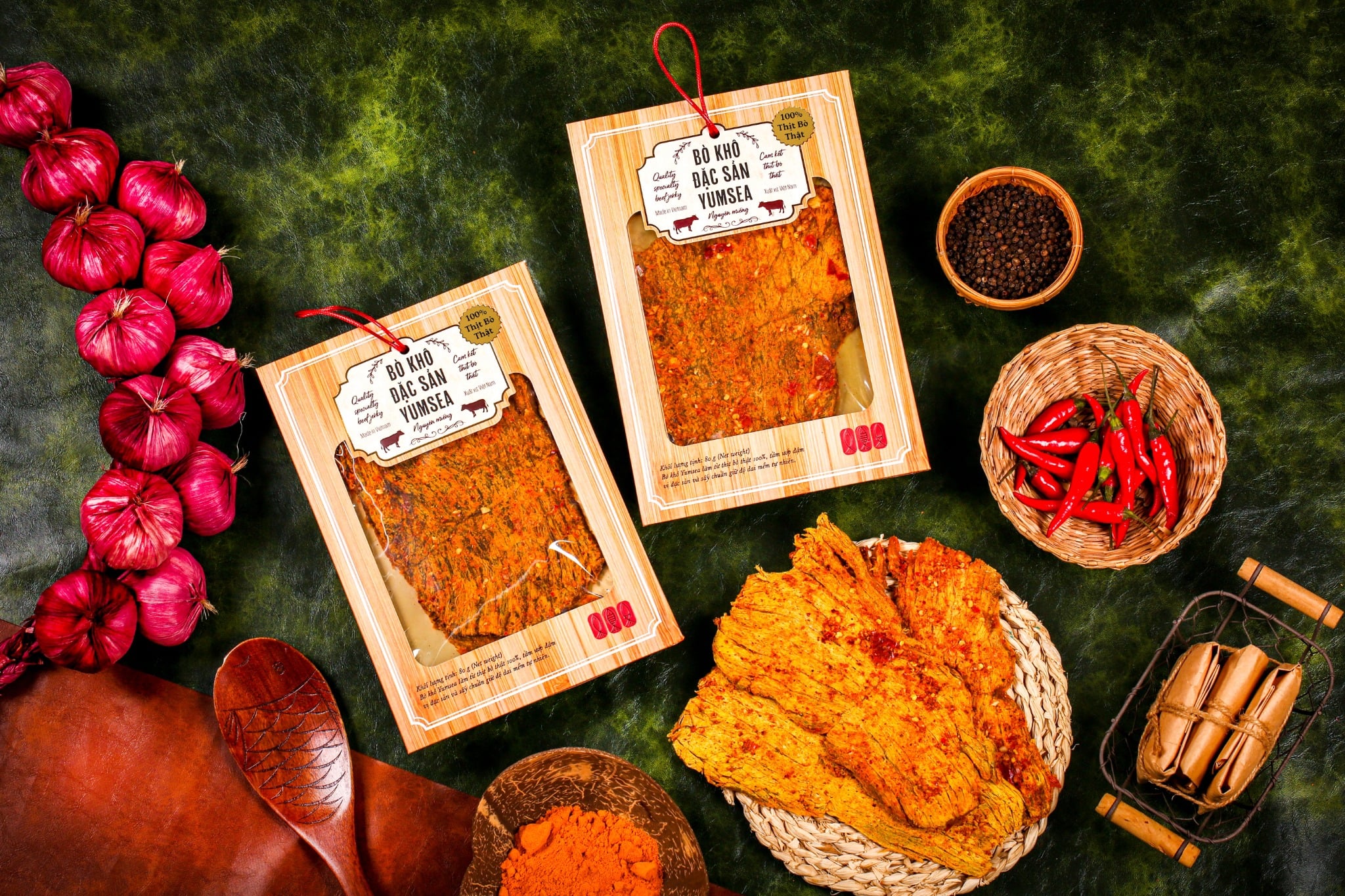 Bò khô đặc sản Yumsea nguyên miếng, 75g, túi, mẫu tegami, Yumsea
