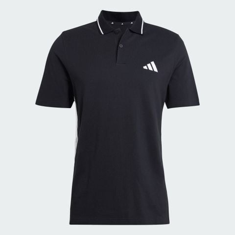 Áo polo Essentials 3 Sọc vải piqué - Đen - JE6380