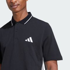 Áo polo Essentials 3 Sọc vải piqué - Đen - JE6380