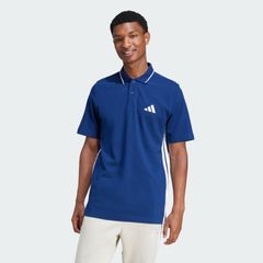 Áo polo Essentials 3 Sọc vải piqué - Xanh - JE6382