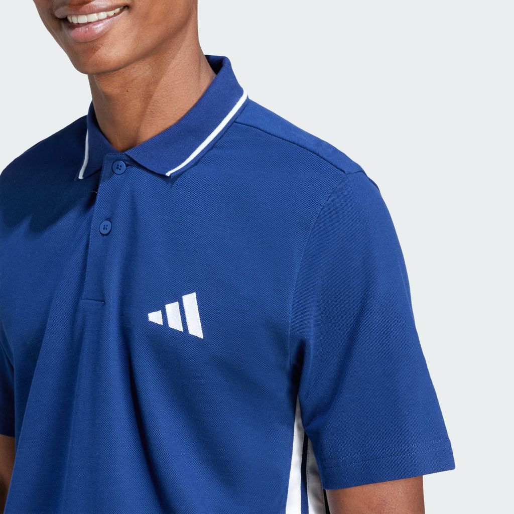 Áo polo Essentials 3 Sọc vải piqué - Xanh - JE6382