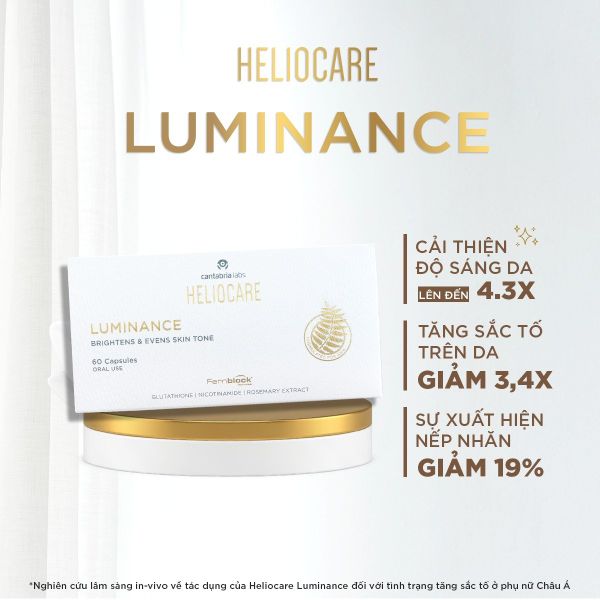 Viên uống sáng da ngừa nám Cantabria labs Heliocare Luminance