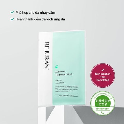 Mặt nạ dưỡng ẩm Rejuran Moisture Treatment Mask: Cứu cánh cấp tốc cho làn da khô ráp và kích ứng