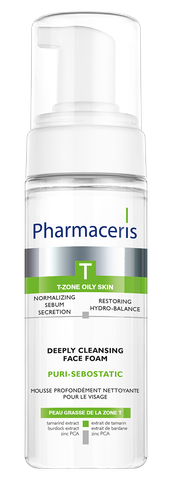 Sữa rửa mặt dạng bọt làm sạch sâu cho da dầu  da mụn Puri-Sebostaic 150ml - PHARMACERIS