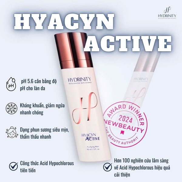 Xịt Khoáng HOCl Hydrinity Hyacyn Active Mist 90ml