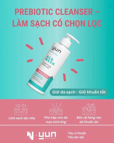 Sữa rữa mặt làm sạch da  - YUN ACN prebiotic purifying face wash 150ml