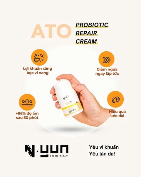Kem làm dịu kích ứng cấp ẩm cho da khô, da nhạy cảm - YUN ATO Probiotic repair cream 50ml