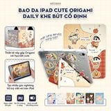  Bao da iPad Cute Origami Daily khe bút cố định gấp xếp xoay 360 cho Pro 11, Mini 6/7, Air 4/5/6/7, Gen7/8/9/10/11, Pro M4 by MèoBer 