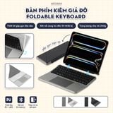  Bàn phím gập kiêm giá đỡ Foldable Keyboard dành cho iPad, Smartphone, Laptop, kết nối Bluetooth 3-in-1, stand cover tháo rời by MèoBer 