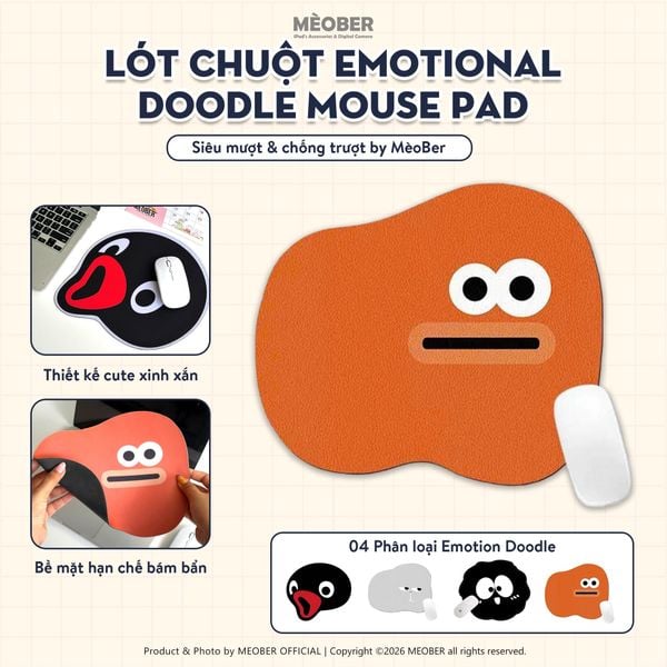  Lót Chuột Emotional Doodle Mouse Pad siêu mượt & chống trượt by MèoBer 