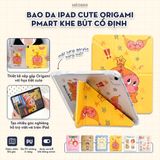  Bao da iPad Cute Origami PMART khe bút cố định gấp xếp xoay 360 cho Pro 11, Mini 6/7, Air 4/5/6/7, Gen7/8/9/10/11, Pro M4 by MèoBer 