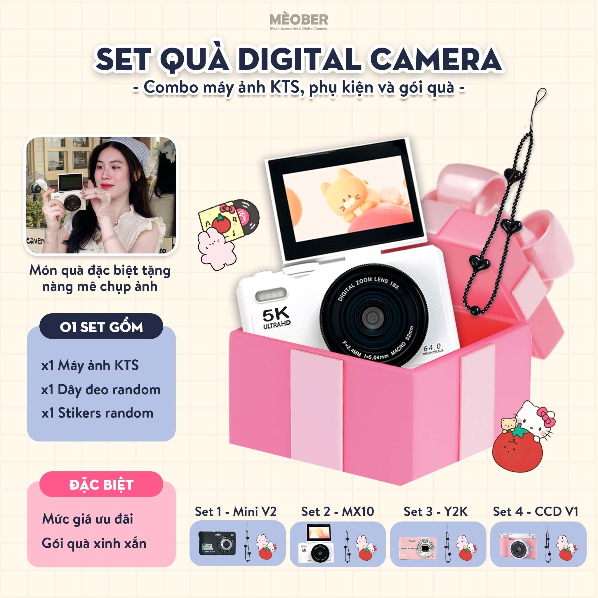  COMBO SET QUÀ DIGICAM - MÁY ẢNH KĨ THUẬT SỐ - READY TO GIFT BY MÈOBER 