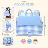  Balo chống sốc đa năng Caro Pastel 3-in-1 cho iPad & Laptop  - Siêu rộng, Chia Nhiều Ngăn phù hợp Đi Học Đi Làm, Du Lịch by MèoBer 