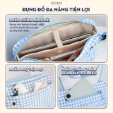  Balo chống sốc đa năng Caro Pastel 3-in-1 cho iPad & Laptop  - Siêu rộng, Chia Nhiều Ngăn phù hợp Đi Học Đi Làm, Du Lịch by MèoBer 
