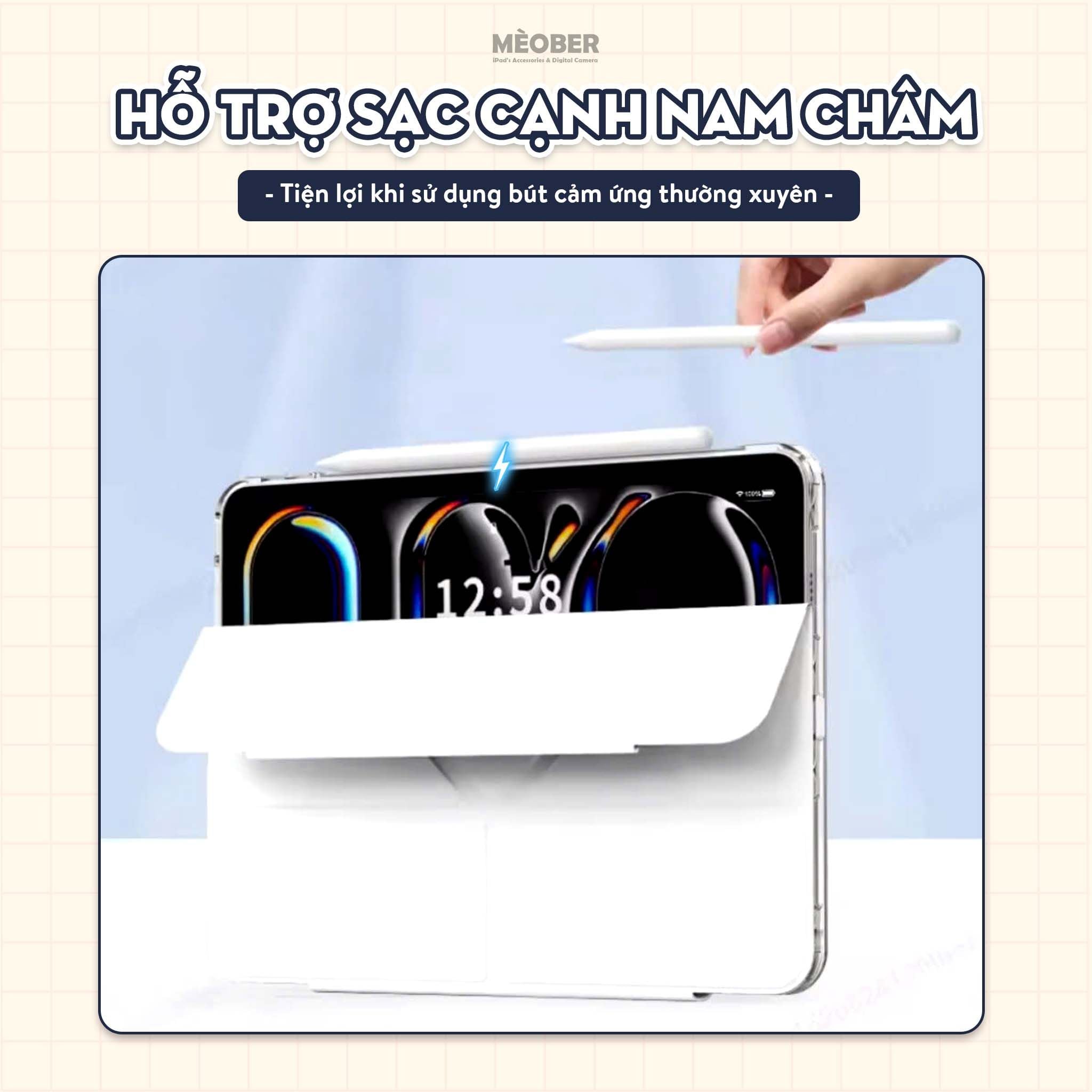  Bao da iPad Origami Double Magnetic, Tháo rời 2 mảnh, cover hít đôi dành cho Air 4/5/6/7, Gen10/11 A16, Pro M4/5 by MèoBer 