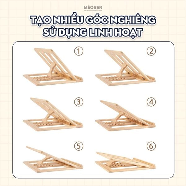  Kệ, Giá Đỡ Laptop & iPad Gỗ Cao Cấp Woody Art Stand, hỗ trợ viết vẽ, tản nhiệt máy, kê đa góc nghiêng by MèoBer 