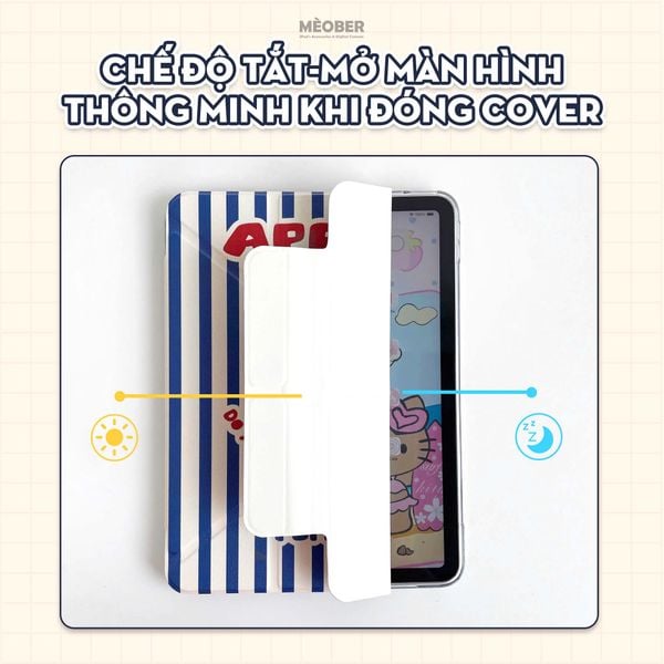  Bao da iPad Origami Cute Double Magnetic, Cover tháo rời & hít đôi dành cho iPad Gen, Pro 11, Air 2026, A16 v.v by MèoBer 