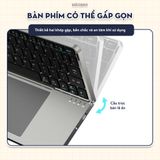  Bàn phím gập kiêm giá đỡ Foldable Keyboard dành cho iPad, Smartphone, Laptop, kết nối Bluetooth 3-in-1, stand cover tháo rời by MèoBer 