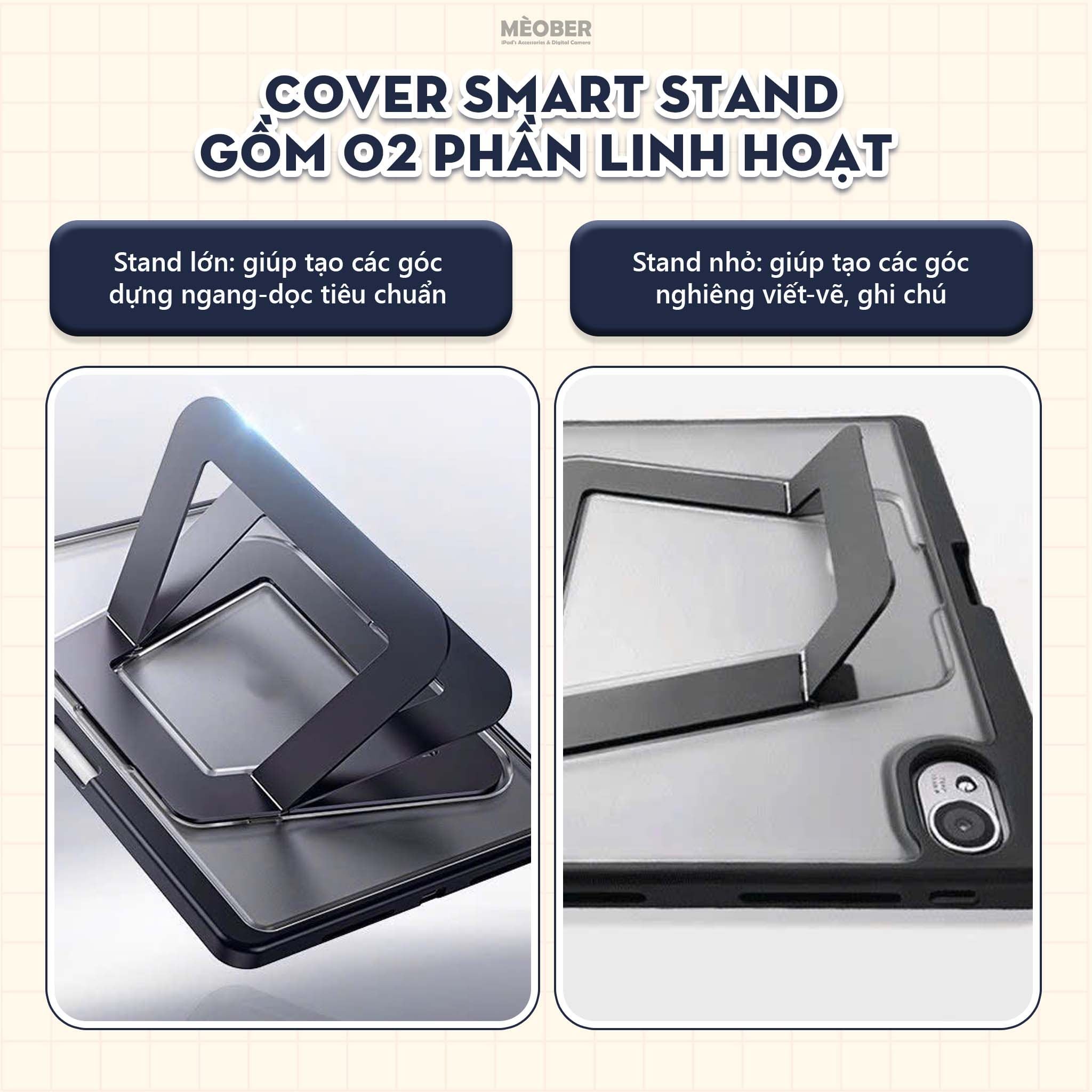  [2025] Bao da iPad Kèm Bàn Phím Smart Keyboard V2 tháo rời, xoay dọc dành cho Gen 10/11 A16, Air 4/5/6/7, Pro11 M1/2/4 by Meober 