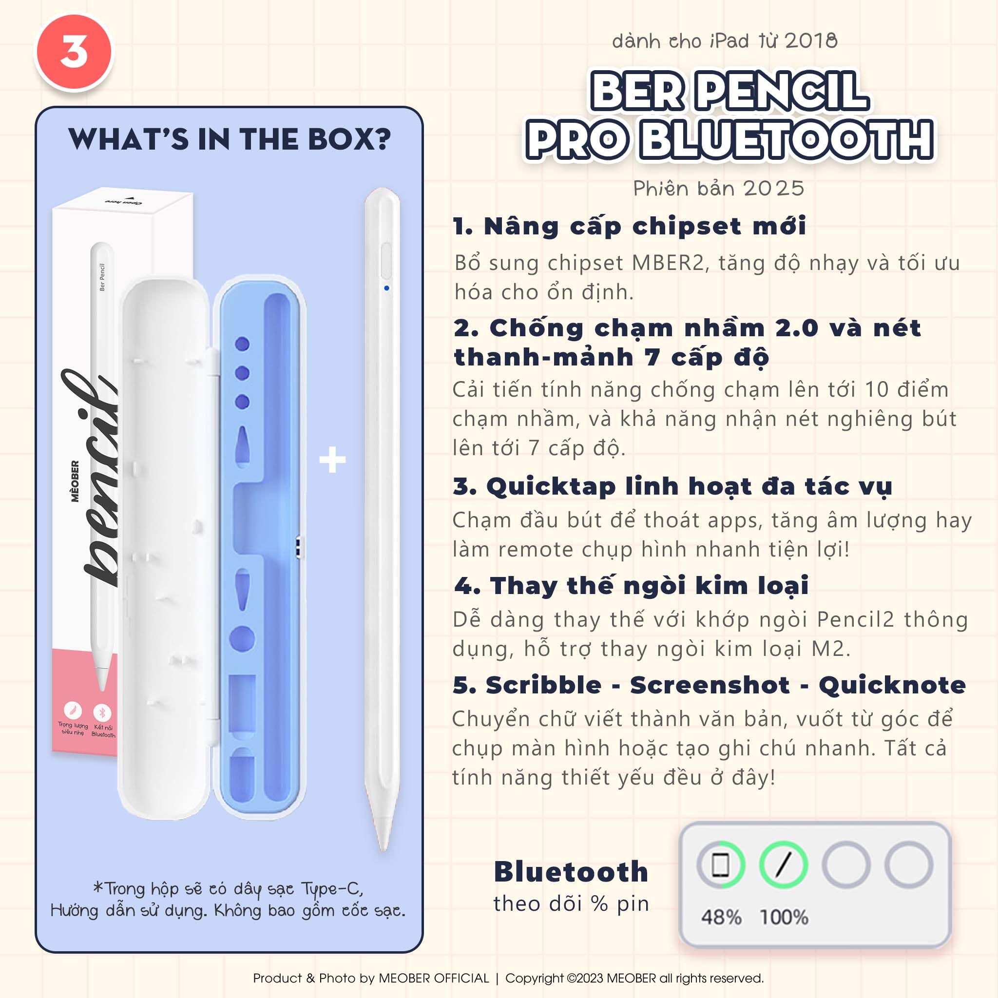  Combo phụ kiện iPad Pro Pack - Gồm 01 Bút Cảm ứng, 01 Ốp Origami khe bút cố định, 01 dán màn hình Paperlike Pro, 01 Khăn Microfiber by MèoBer 